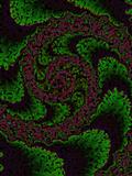 Green and Red Burgundy Spiral Fractal Design Background