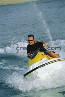 A man on a jet ski