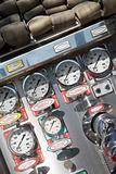 Gauges and dials on a fire engine
