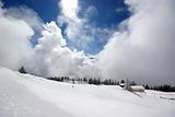 Mountain panorama during sunny day in Alps