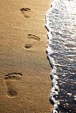 Steps on a beach