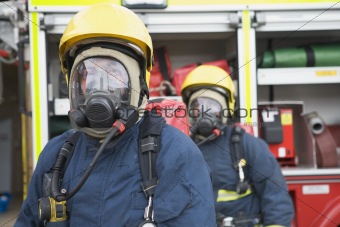 Firefighters in protective workwear