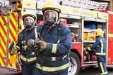 Firefighters in protective workwear