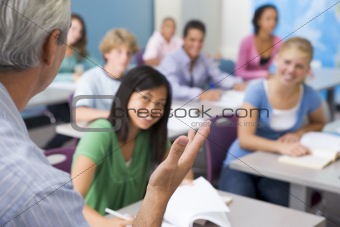 Schoolchildren in high school class