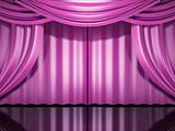 pink stage drapes