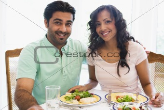 A Middle Eastern couple enjoying a meal together