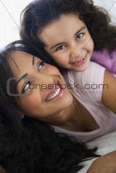 A woman with her daughter
