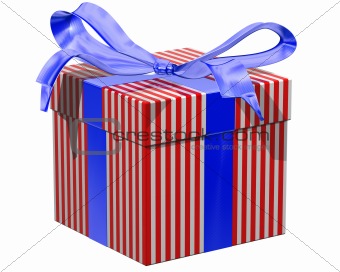 Red white and blue gift