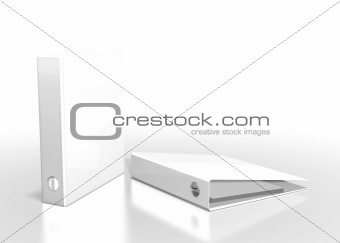 white folder on white background