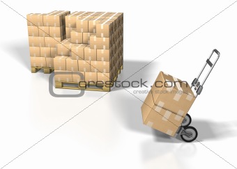 shipping box on white bacground