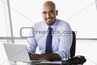 Businessman working at desk