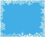 Blue Striped Snowflake Background