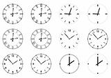 set of vector clock faces and hands