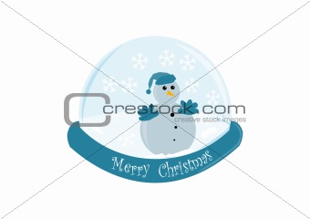 lonely snowman in a bubble