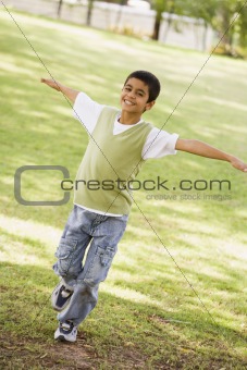 Boy having fun in park