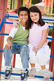 Two children in playground