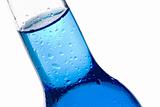 bottle with blue liquid isolated