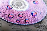 Music water drops on disc