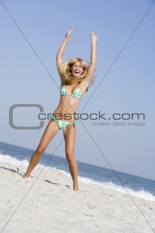 Young woman on beach holiday