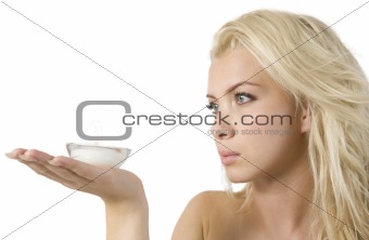 lady holding candlestick holder