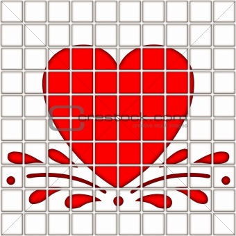 heart in tile pattern