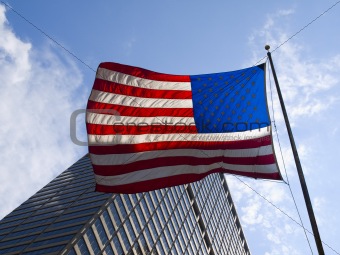 American flag waving.