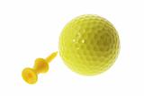 Yellow Golf Ball and Tee