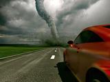 car against tornado
