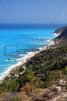 Beach on the Ionian island of Lefkas Greece