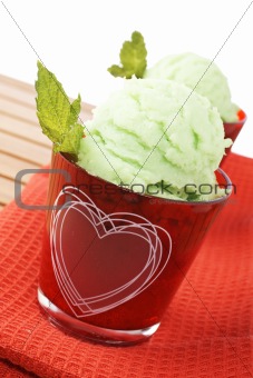 Delicious mint ice cream