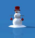 Snowman and christmas ball 
