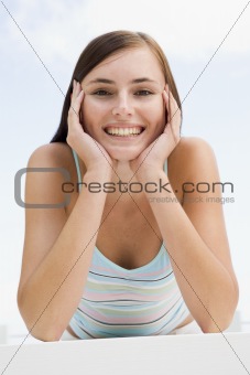 Young woman relaxing outside