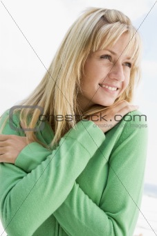Young woman relaxing outside