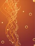abstract golden wavy background, vector illustration