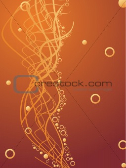 abstract golden wavy background, vector illustration