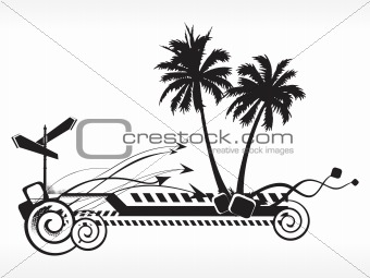 black and white summer background illustration