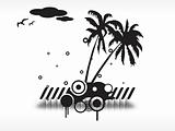 black and white summer background concept