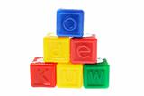 Stack of Plastic Alphabet Cubes
