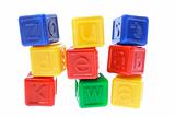 Stacks of Plastic Alphabet Cubes