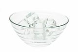 Ice Cubes in Glass Bowl