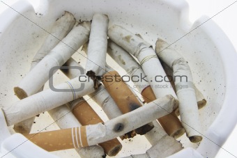 Cigarette Butts on Ash Tray