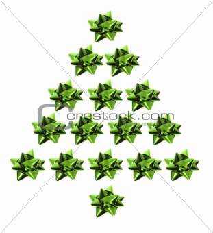 Star Bows in Xmas tree Shape
