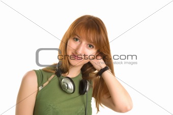 Romantic girl with headphones 