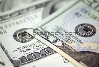 Twenty and one hundred dollars banknotes