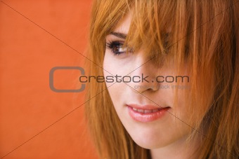 Woman with mischievious expression