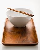 Asian bowl on tray.