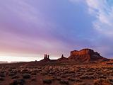 Monument Valley at dusk.