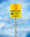 Restricted sign regarding water sports.
