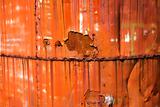 Rusted orange metal.