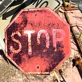 Old rusty stop sign